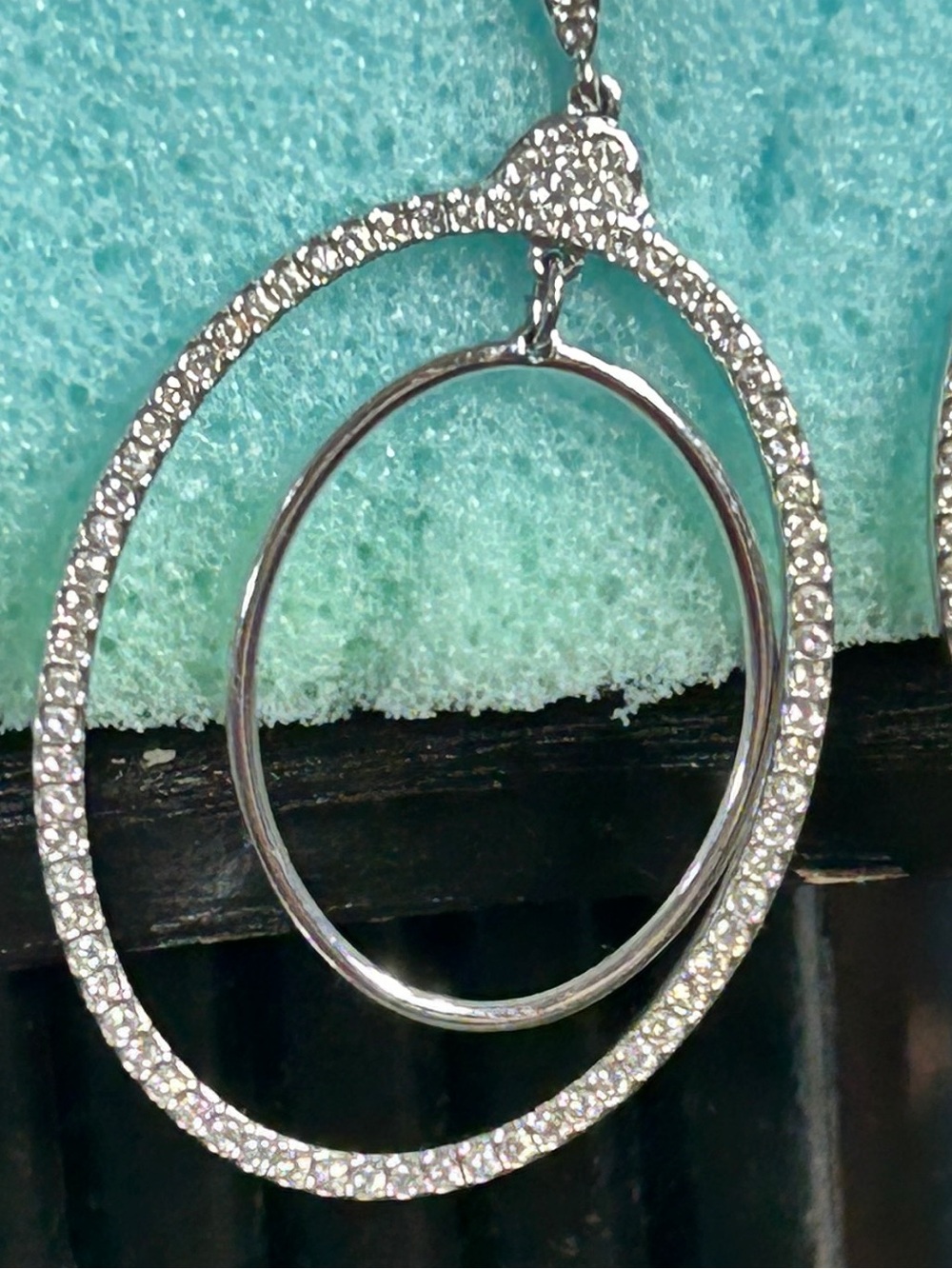 Swarovski Silver Crystal Double Hoop Earrings